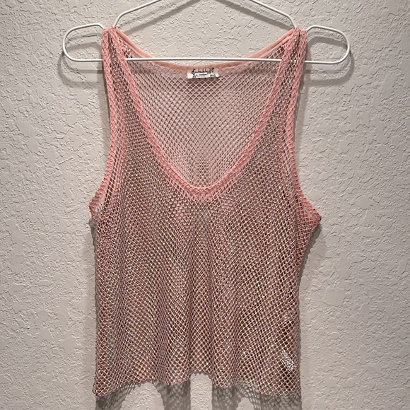FREE PEOPLE Filter Finish Cami Intimately Sheer Rhinestones Tank Top size XS - Picture 5 of 10